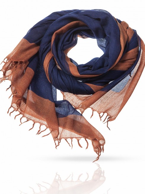 Палантин Унисекс W-BORDE/NAVY.RUST